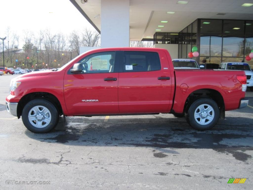 2010 Tundra CrewMax - Radiant Red / Sand Beige photo #4