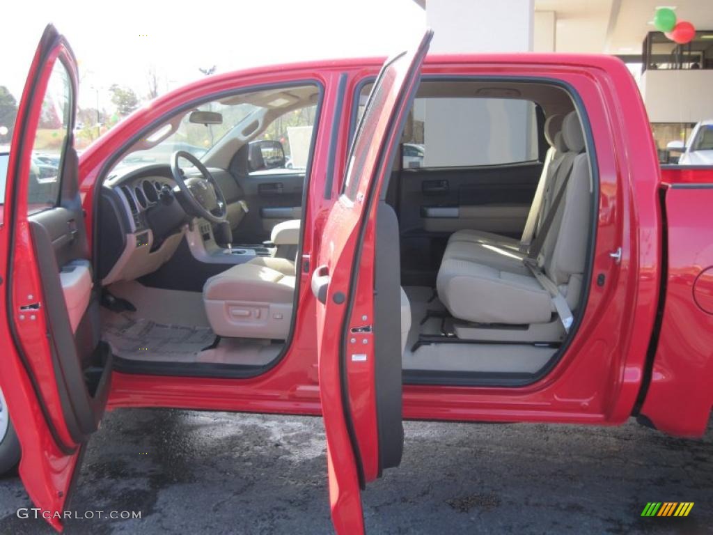 2010 Tundra CrewMax - Radiant Red / Sand Beige photo #14