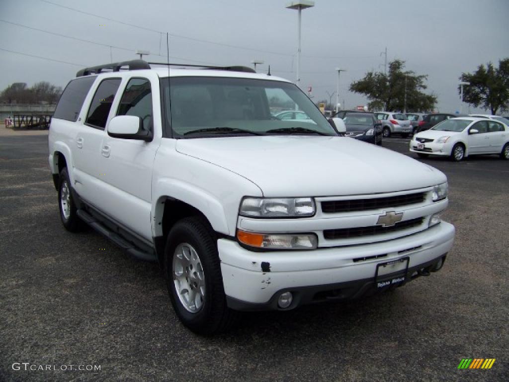 2002 Suburban 1500 Z71 4x4 - Summit White / Tan photo #3