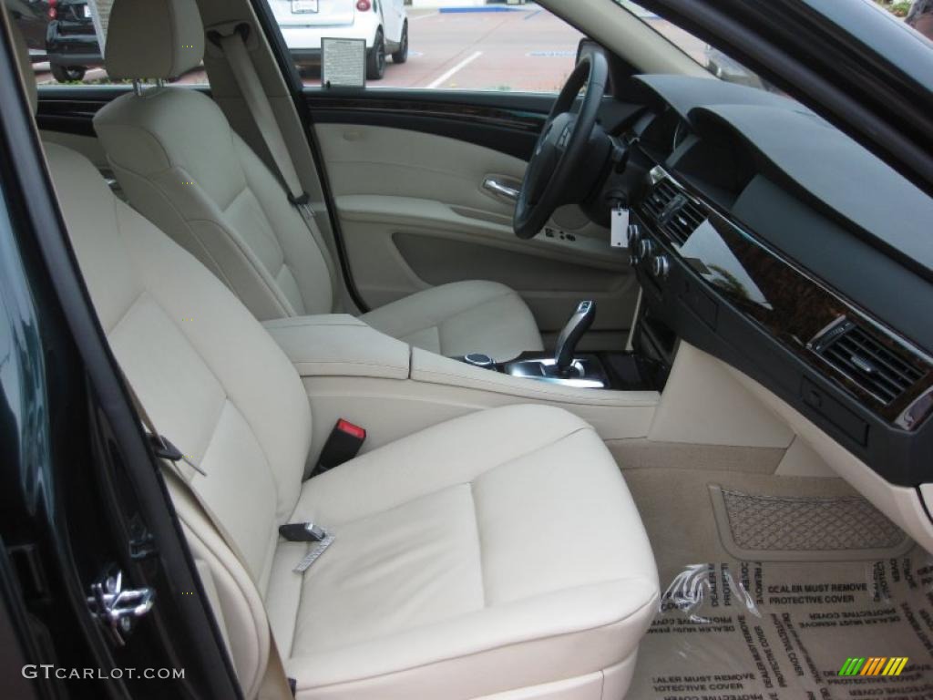 2008 5 Series 528i Sedan - Deep Green Metallic / Cream Beige Dakota Leather photo #8