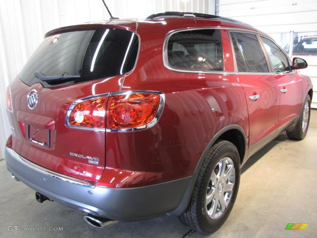 2008 Enclave CXL AWD - Red Jewel / Titanium/Dark Titanium photo #3