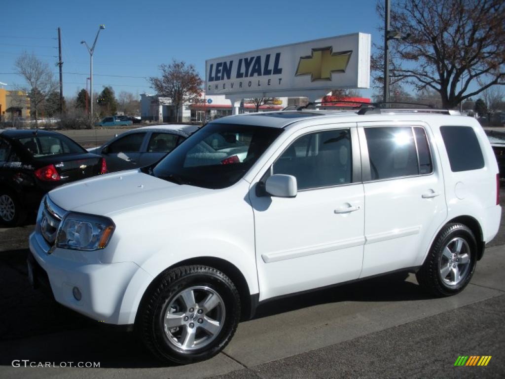 2009 Pilot EX-L 4WD - Taffeta White / Gray photo #1