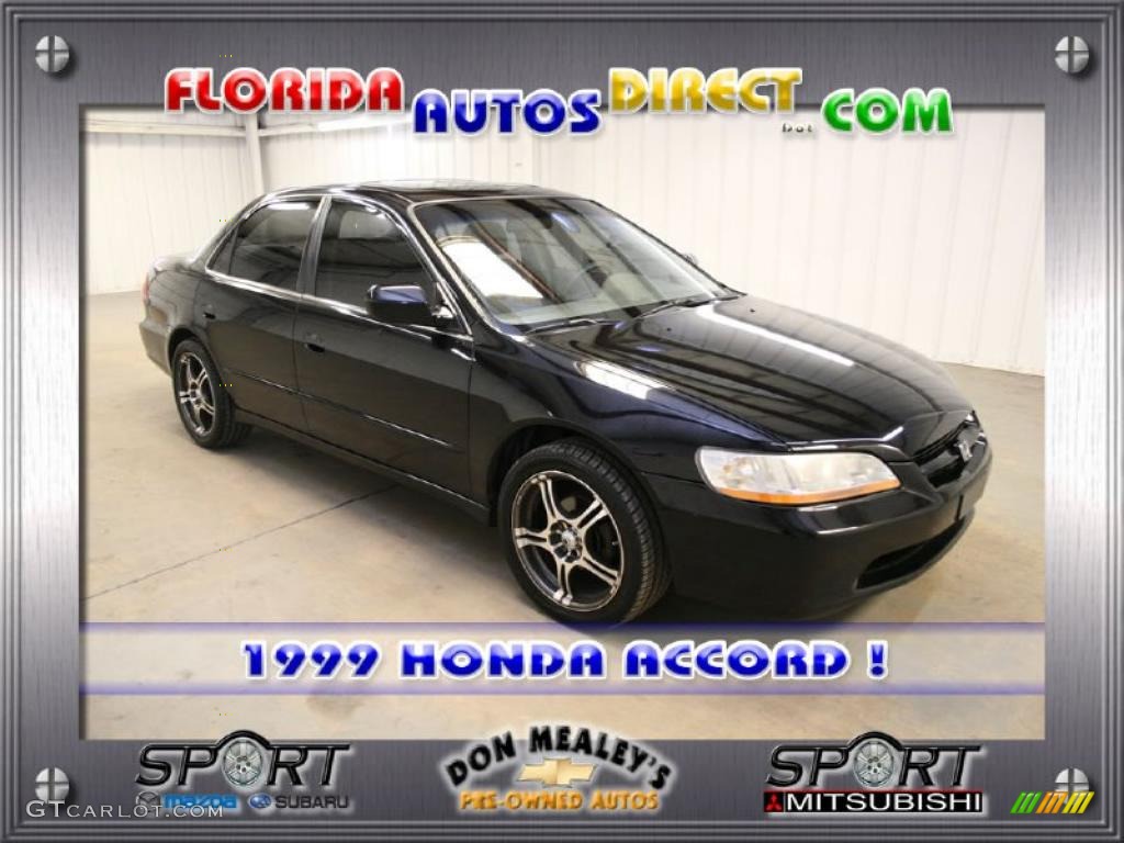 1999 Accord EX Sedan - Flamenco Black Pearl / Gray photo #1