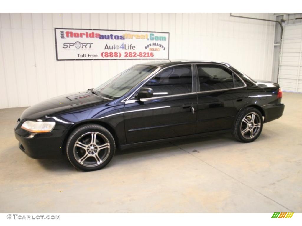 1999 Accord EX Sedan - Flamenco Black Pearl / Gray photo #8