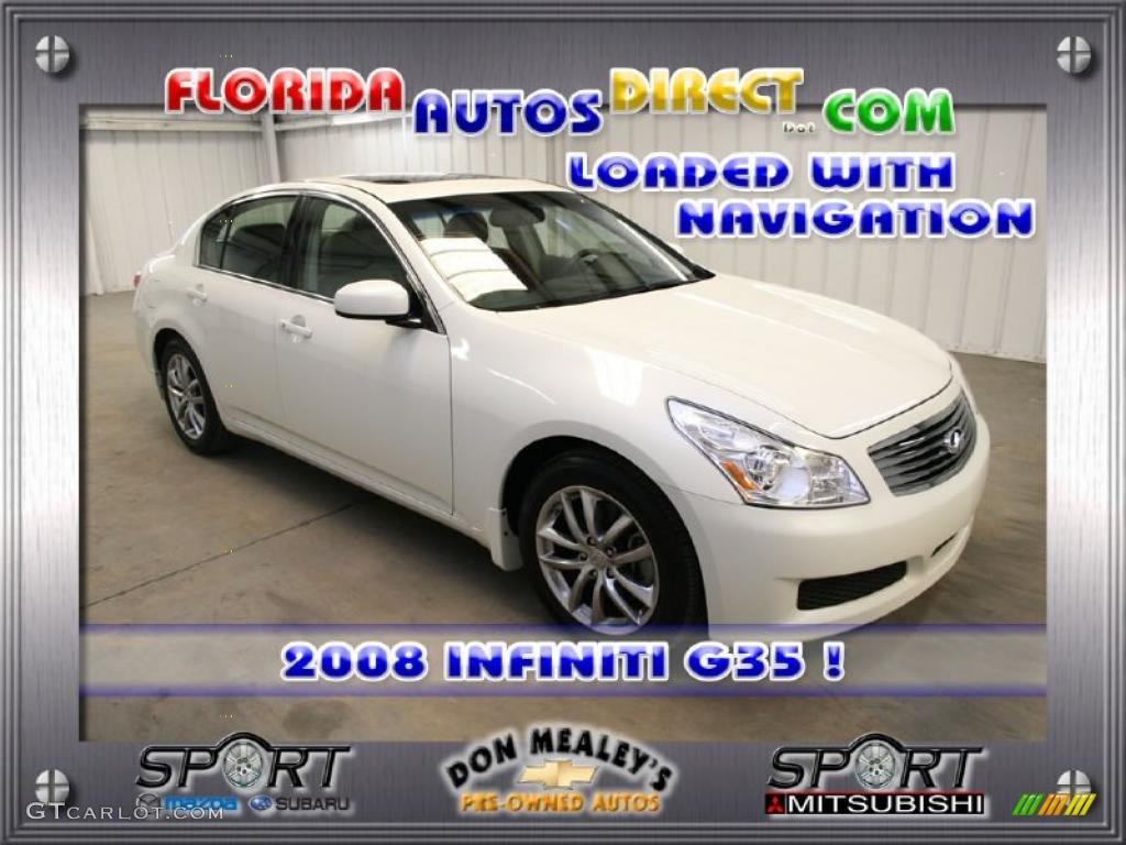 2008 G 35 Journey Sedan - Ivory Pearl White / Stone photo #1