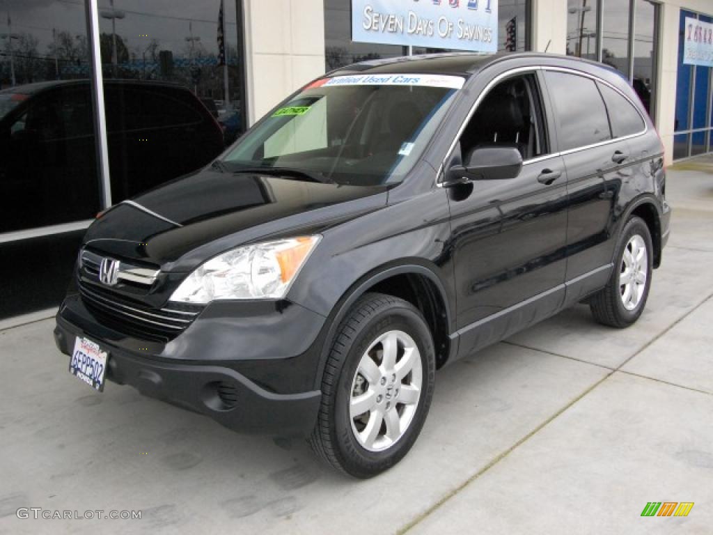 2008 CR-V EX 4WD - Nighthawk Black Pearl / Black photo #7