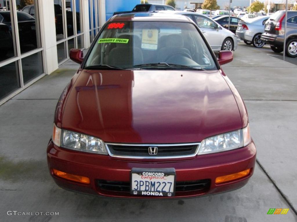 1996 Accord EX Sedan - Bordeaux Red Pearl / Gray photo #8