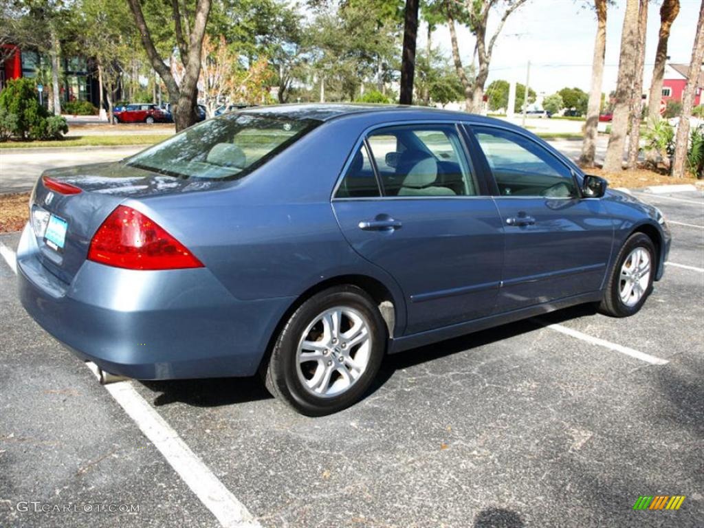 2007 Accord EX Sedan - Cool Blue Metallic / Gray photo #3