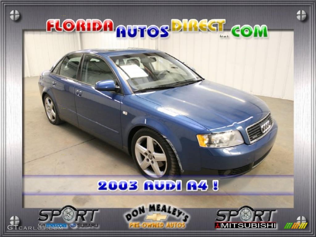 2003 A4 1.8T quattro Sedan - Denim Blue Pearl Effect / Platinum photo #1
