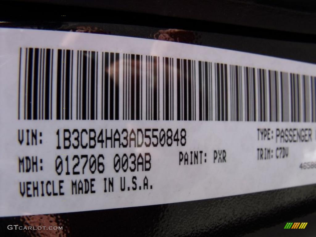 2010 Caliber Color Code PXR for Brilliant Black Crystal Pearl Photo #26418072