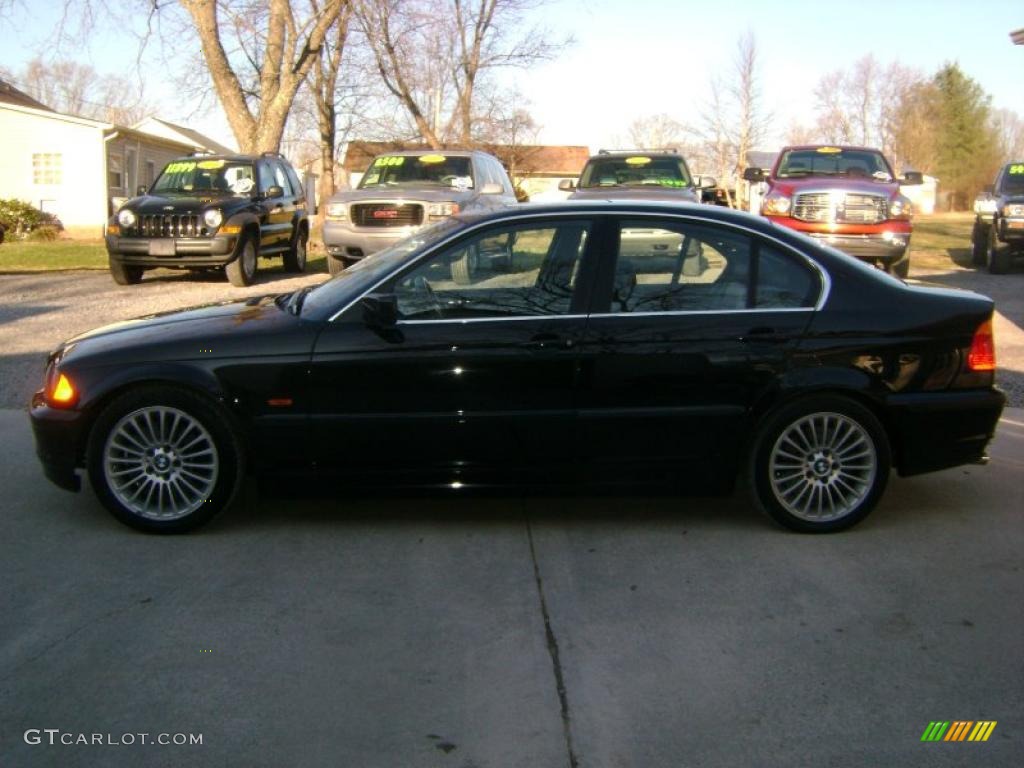 2001 3 Series 330i Sedan - Jet Black / Black photo #8