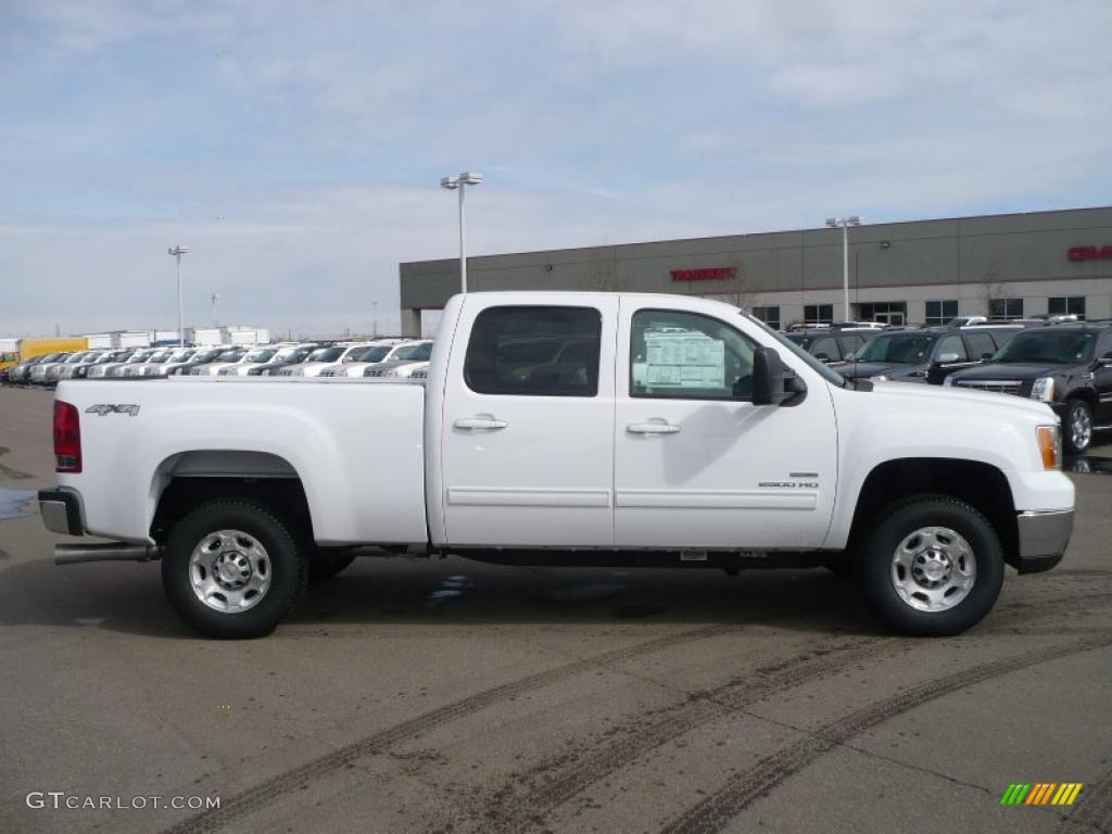 2010 Sierra 2500HD SLT Crew Cab 4x4 - Summit White / Light Titanium photo #3