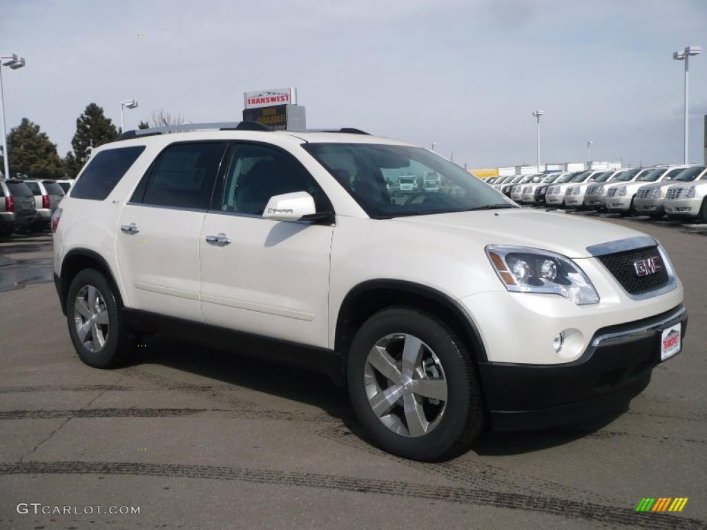 2010 Acadia SLT AWD - White Diamond Tricoat / Ebony photo #1