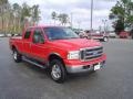 2005 Red Clearcoat Ford F250 Super Duty Lariat FX4 Crew Cab 4x4  photo #3