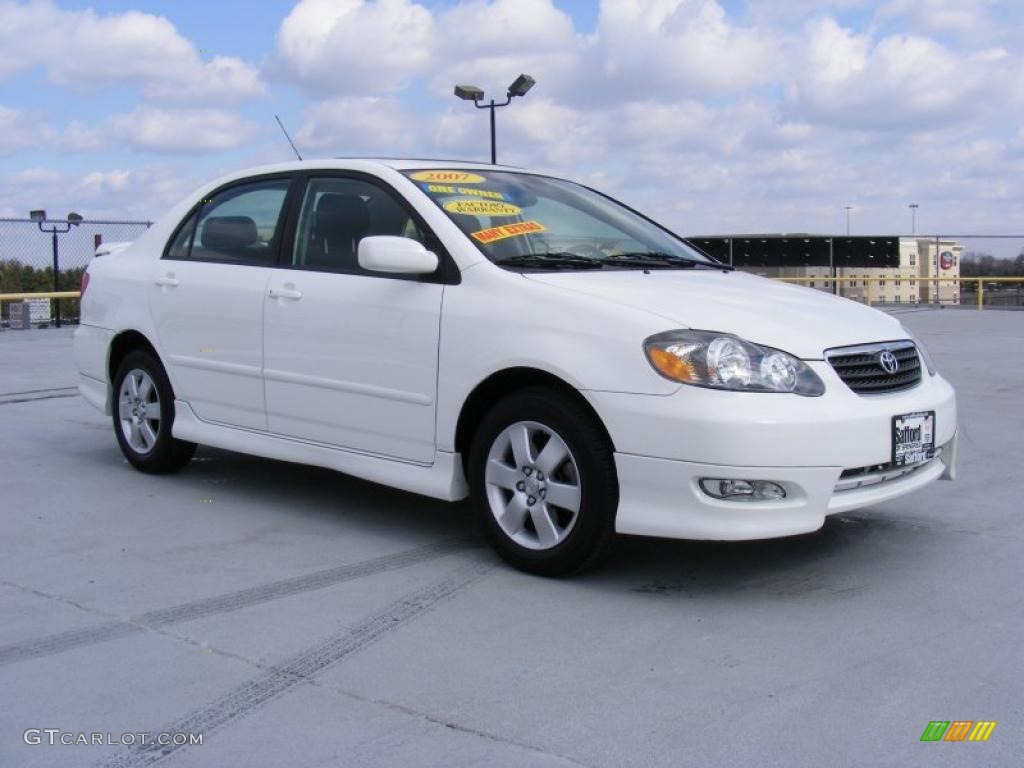 2007 Corolla S - Super White / Dark Charcoal photo #3