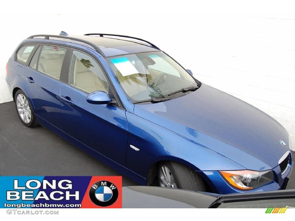 2007 3 Series 328i Wagon - Montego Blue Metallic / Beige photo #1