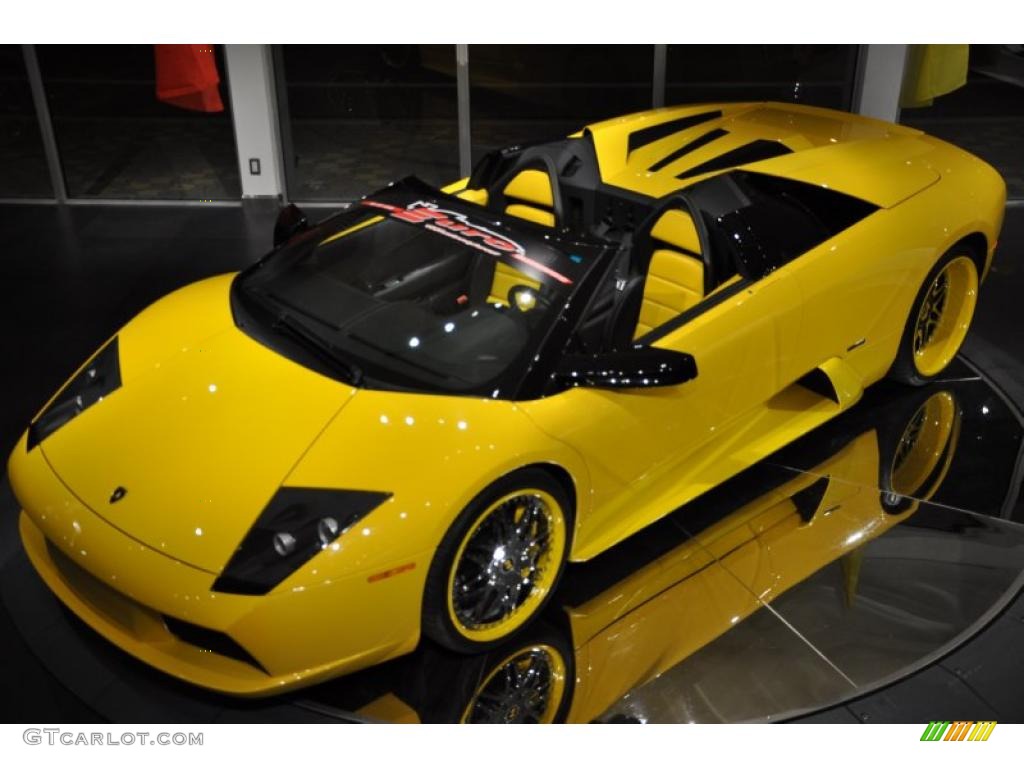 2006 Murcielago Roadster - Giallo Evros (Yellow) / Nero Perseus photo #3