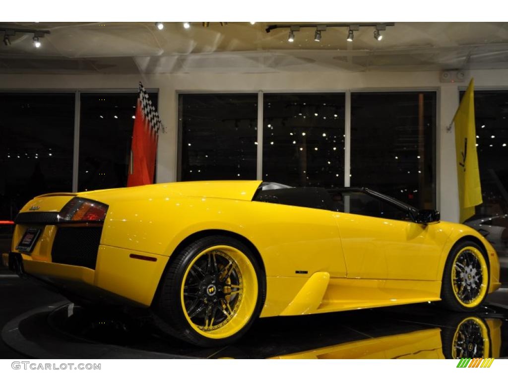 2006 Murcielago Roadster - Giallo Evros (Yellow) / Nero Perseus photo #4
