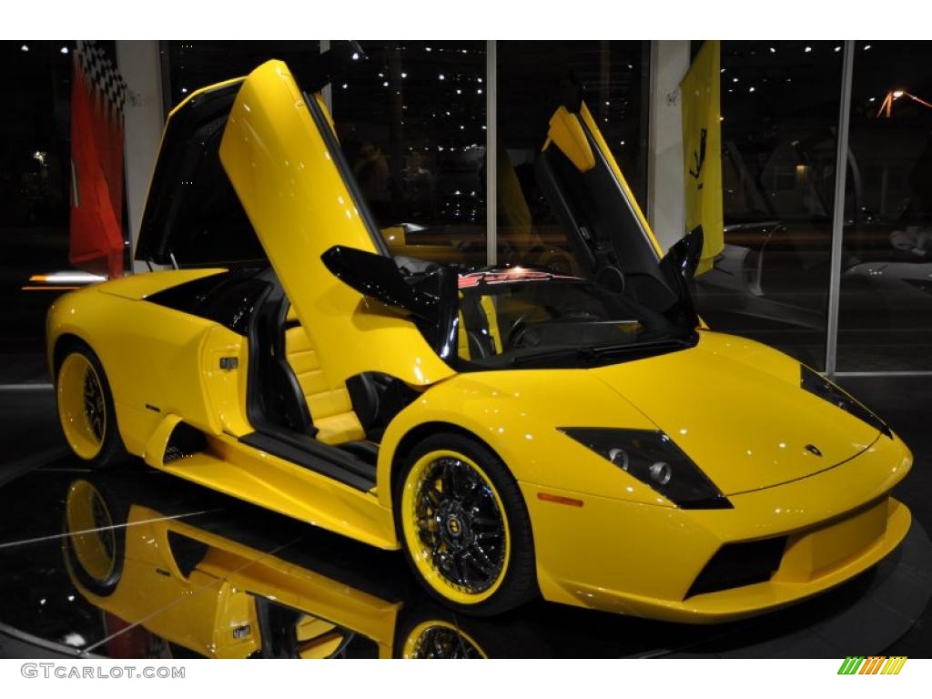 2006 Murcielago Roadster - Giallo Evros (Yellow) / Nero Perseus photo #9