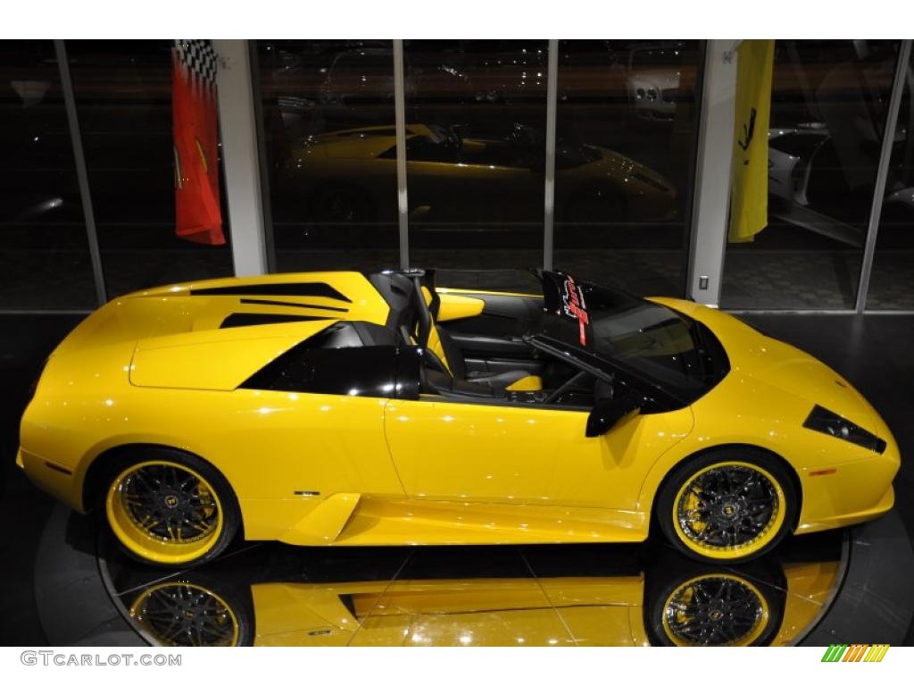 2006 Murcielago Roadster - Giallo Evros (Yellow) / Nero Perseus photo #10