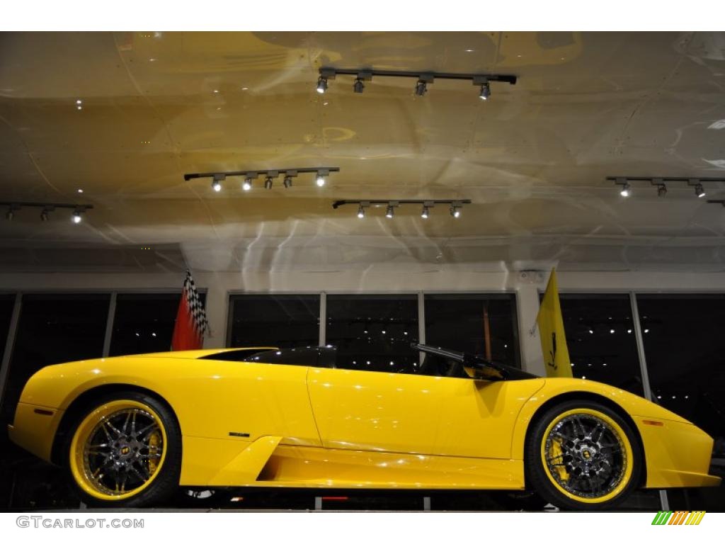 2006 Murcielago Roadster - Giallo Evros (Yellow) / Nero Perseus photo #16