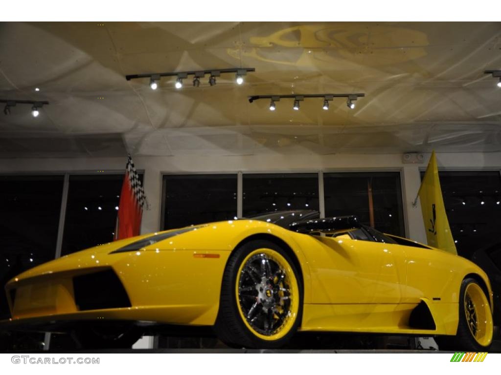 2006 Murcielago Roadster - Giallo Evros (Yellow) / Nero Perseus photo #24