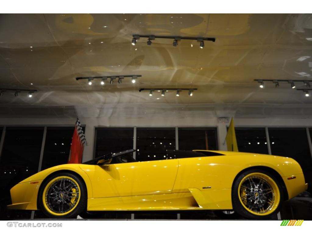 2006 Murcielago Roadster - Giallo Evros (Yellow) / Nero Perseus photo #25