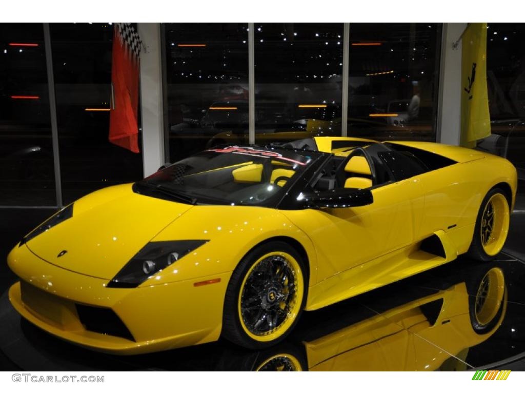 2006 Murcielago Roadster - Giallo Evros (Yellow) / Nero Perseus photo #28