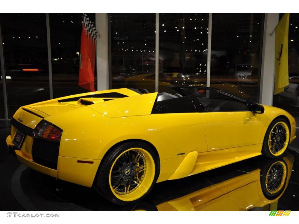 2006 Murcielago Roadster - Giallo Evros (Yellow) / Nero Perseus photo #30