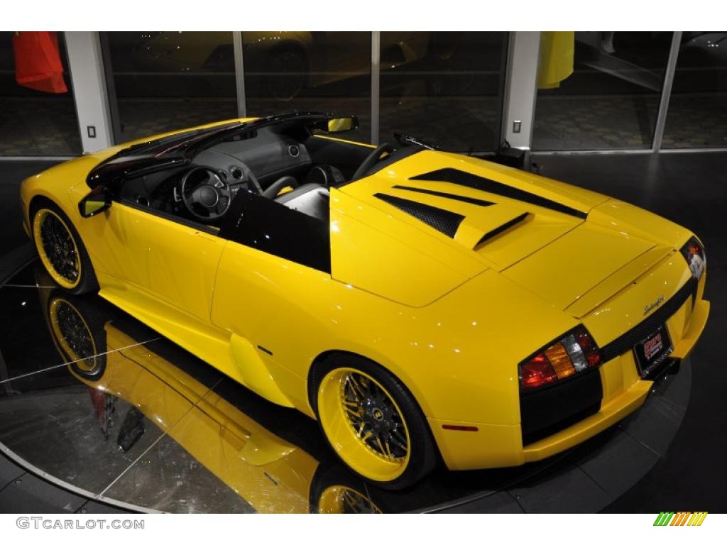 2006 Murcielago Roadster - Giallo Evros (Yellow) / Nero Perseus photo #31