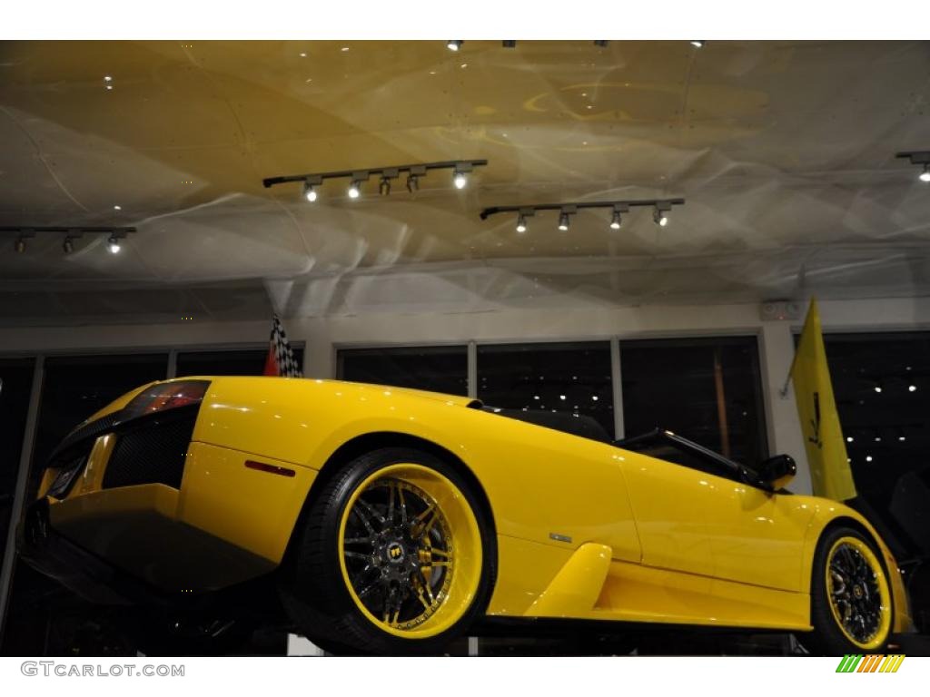 2006 Murcielago Roadster - Giallo Evros (Yellow) / Nero Perseus photo #32