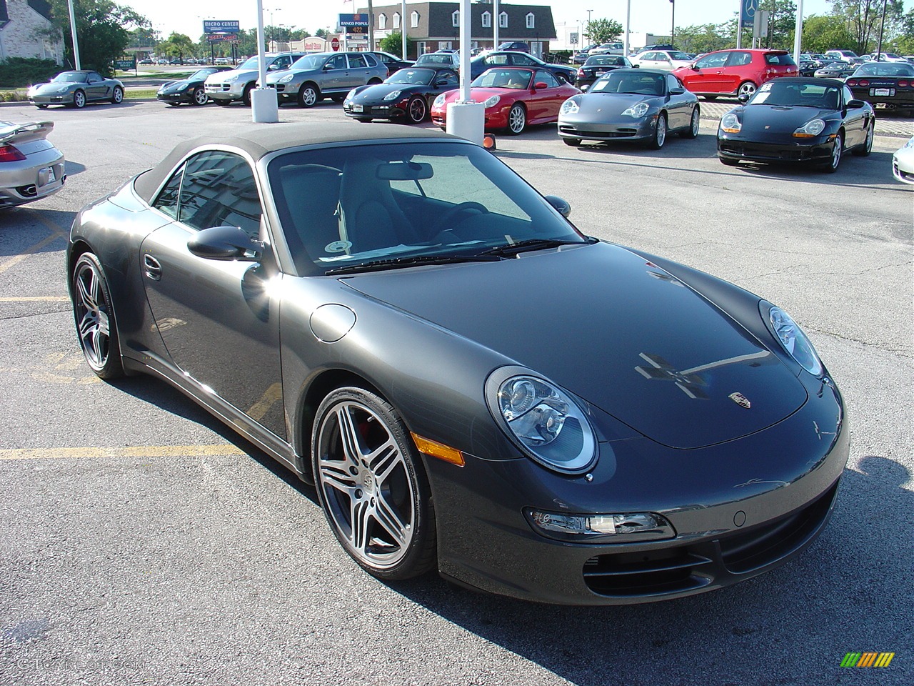 2008 911 Carrera 4S Cabriolet - Slate Grey Metallic / Black/Stone Grey photo #4