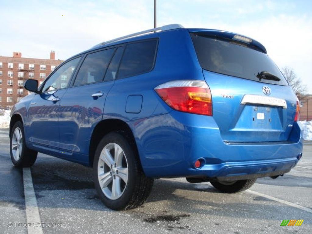 2008 Highlander Limited 4WD - Blue Streak Metallic / Ash Gray photo #9