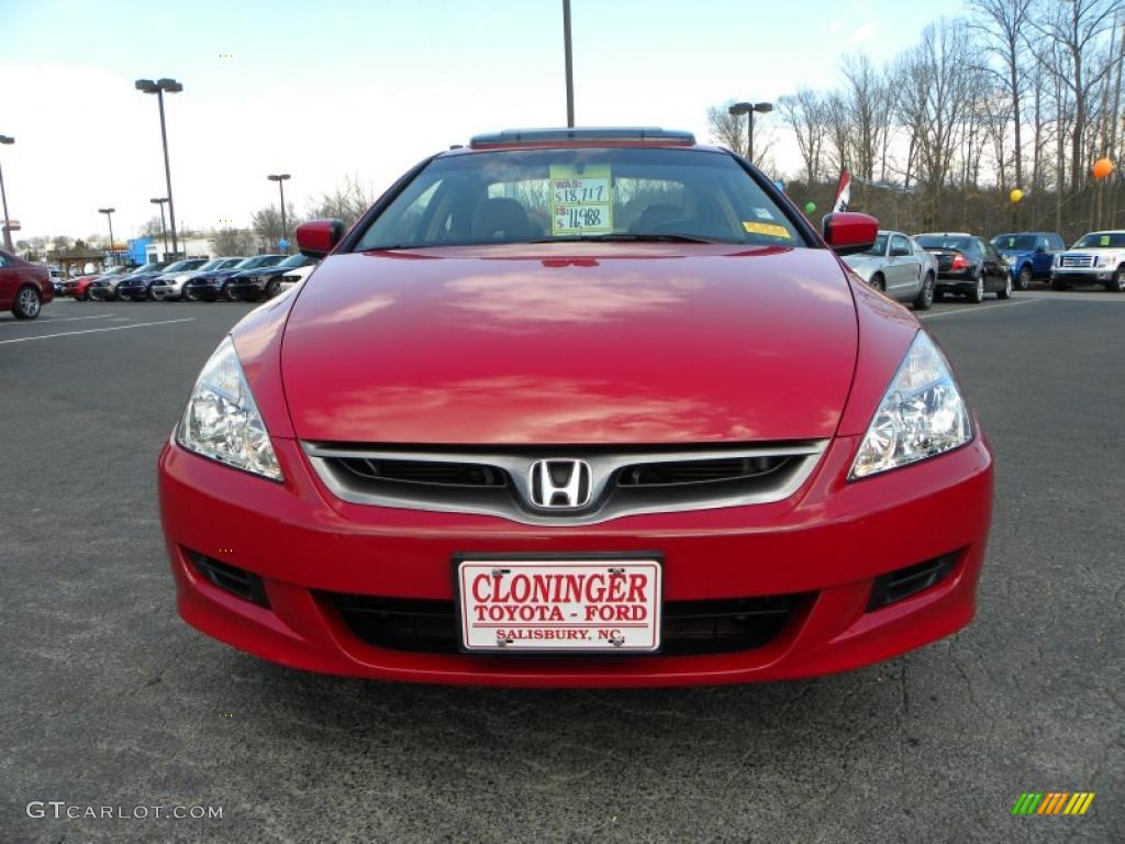 2007 Accord EX-L Coupe - San Marino Red / Ivory photo #7