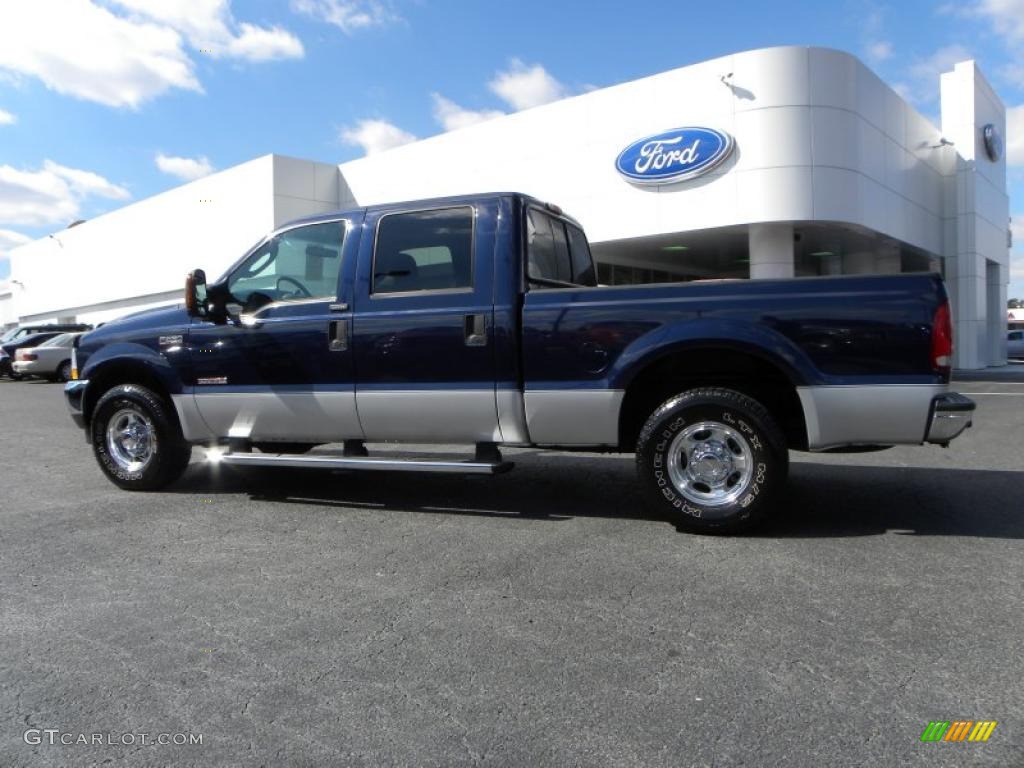 2004 F250 Super Duty XLT Crew Cab - True Blue Metallic / Medium Flint photo #6