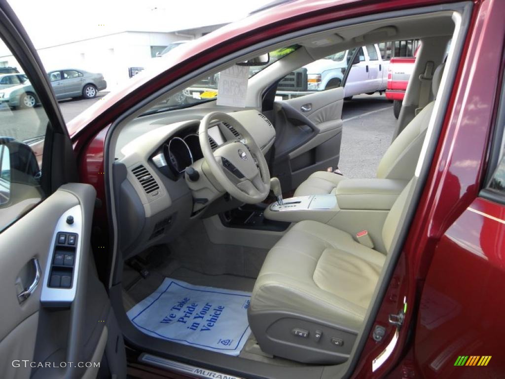 2009 Murano SL - Merlot Metallic / Beige photo #8