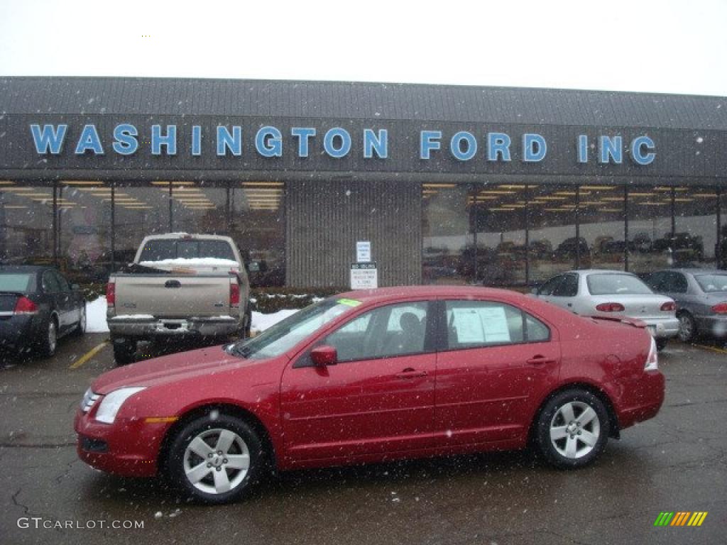 2007 Fusion SE V6 AWD - Redfire Metallic / Camel photo #1