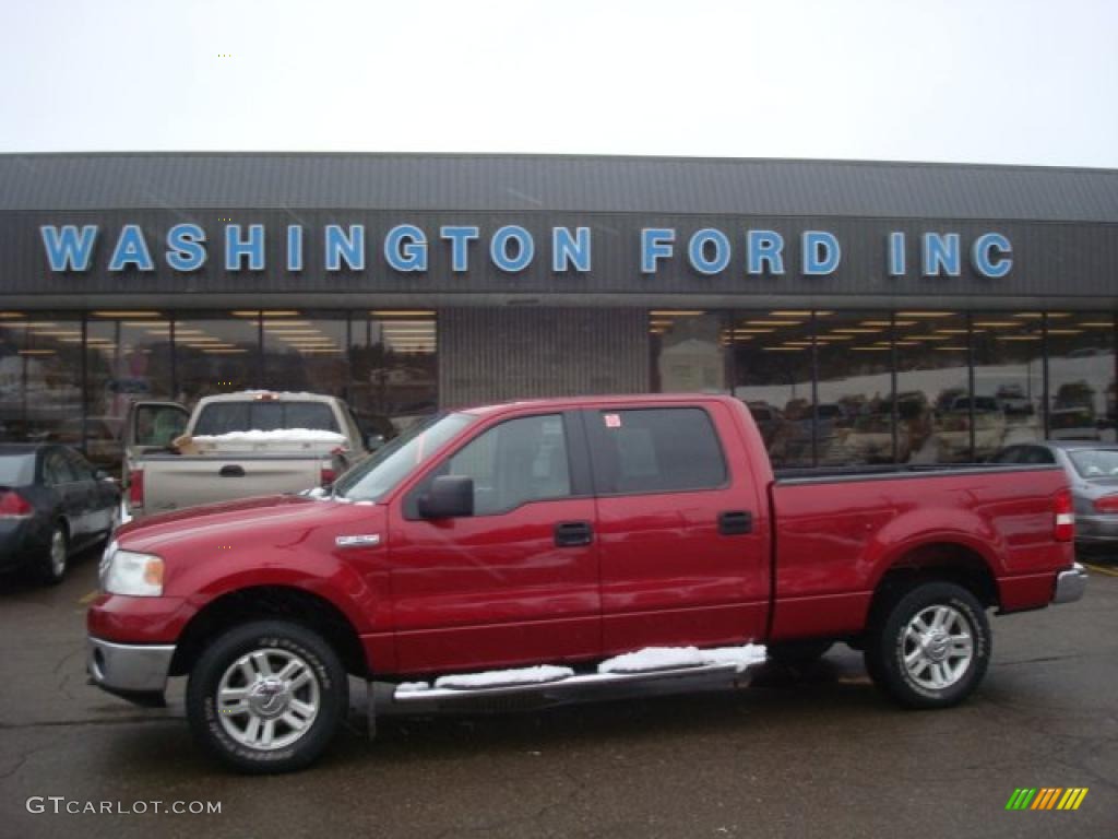 2008 F150 XLT SuperCrew 4x4 - Bright Red / Medium/Dark Flint photo #1