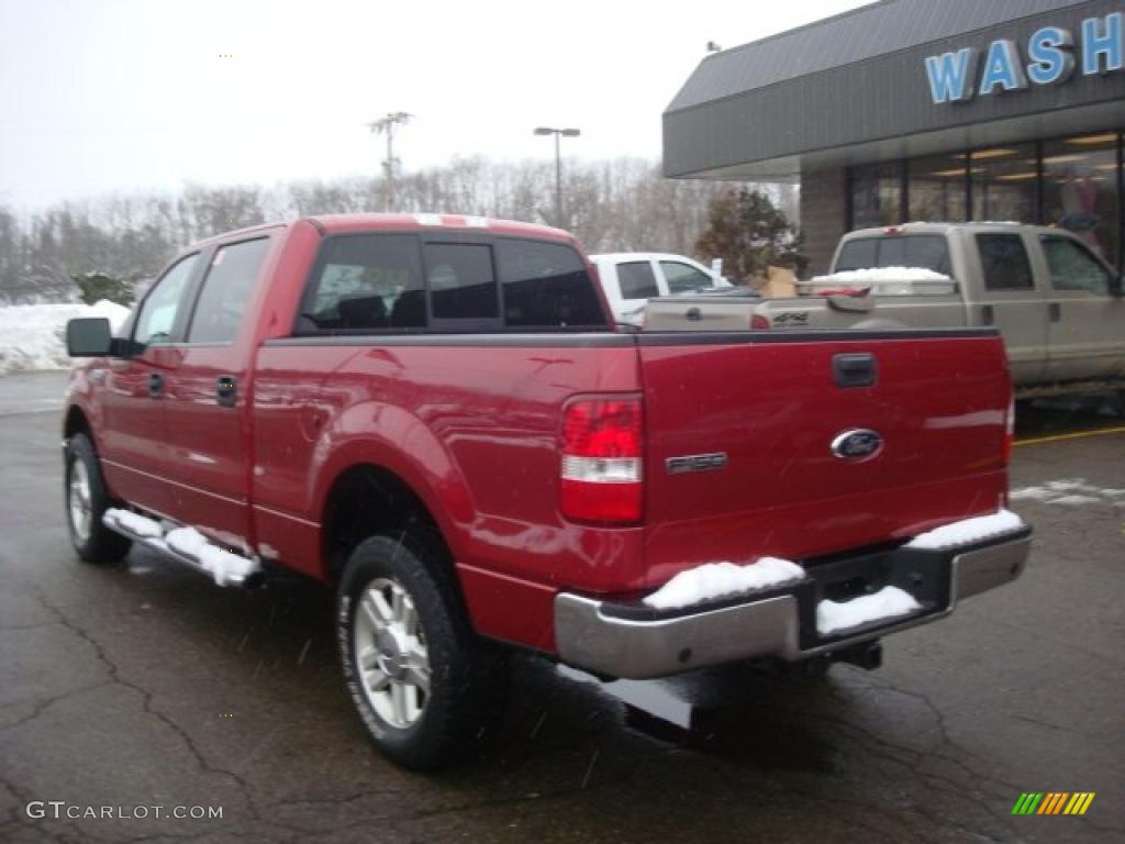 2008 F150 XLT SuperCrew 4x4 - Bright Red / Medium/Dark Flint photo #2