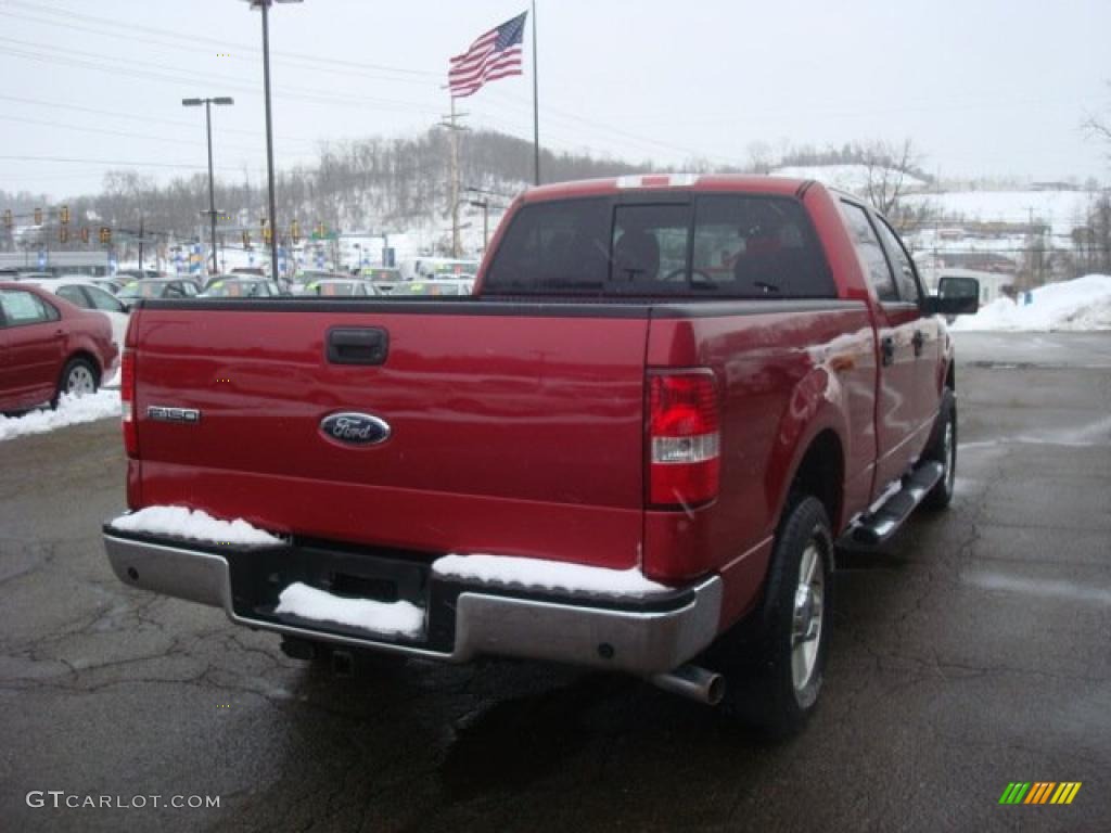 2008 F150 XLT SuperCrew 4x4 - Bright Red / Medium/Dark Flint photo #4