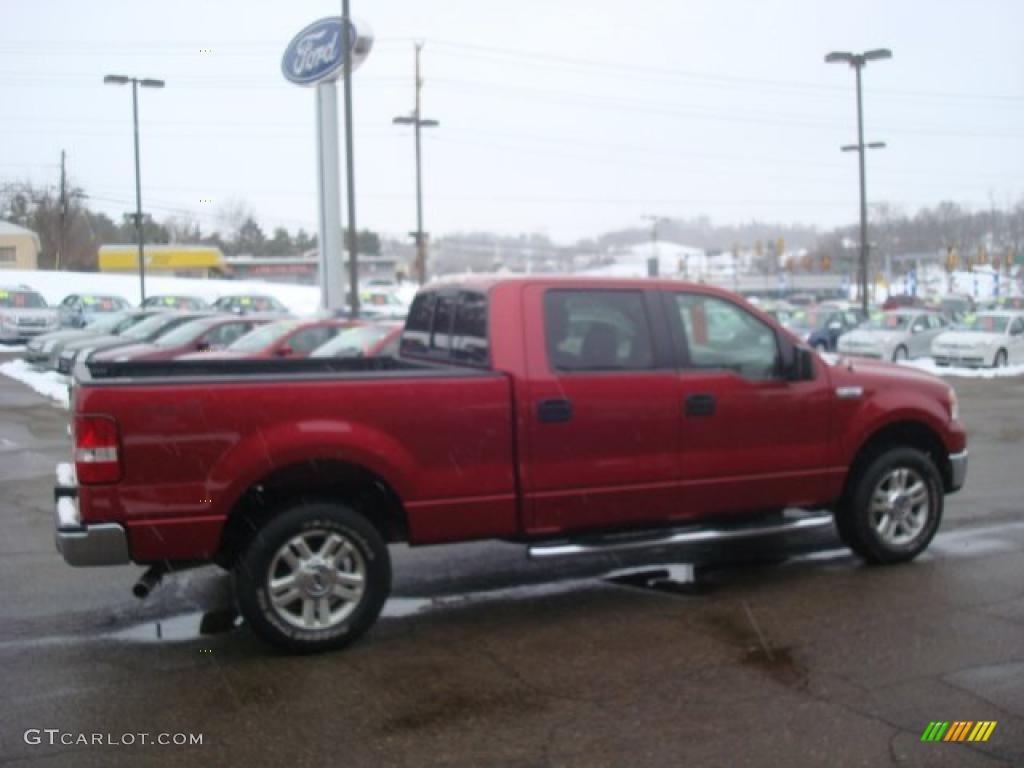 2008 F150 XLT SuperCrew 4x4 - Bright Red / Medium/Dark Flint photo #5