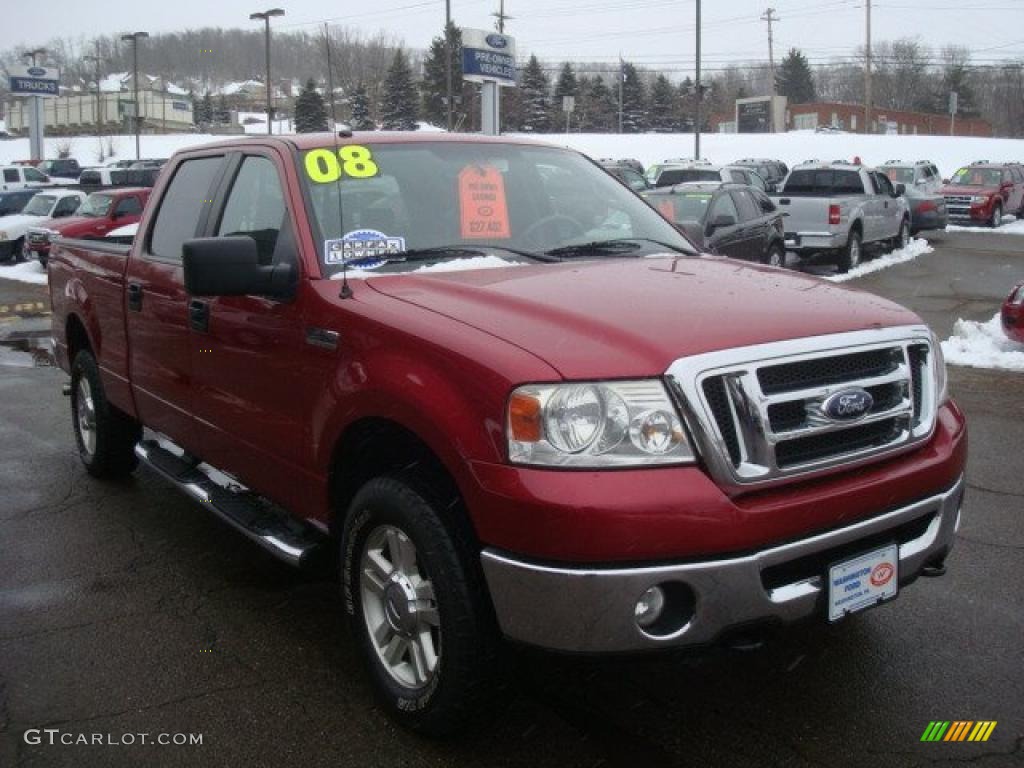 2008 F150 XLT SuperCrew 4x4 - Bright Red / Medium/Dark Flint photo #6