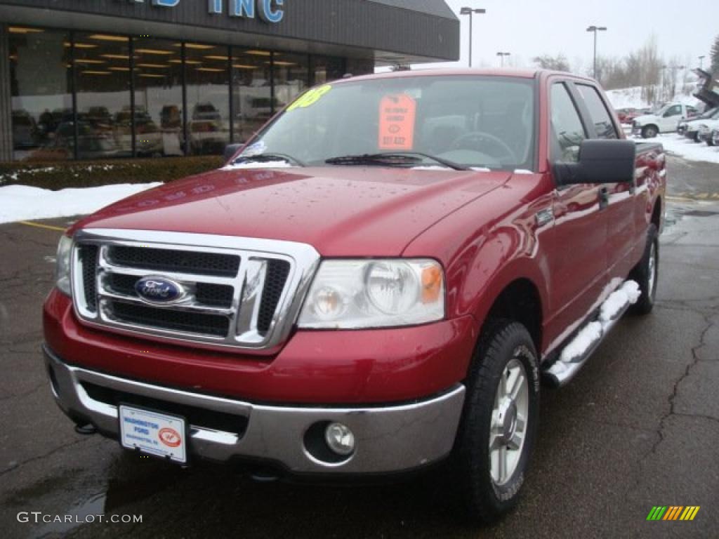 2008 F150 XLT SuperCrew 4x4 - Bright Red / Medium/Dark Flint photo #11