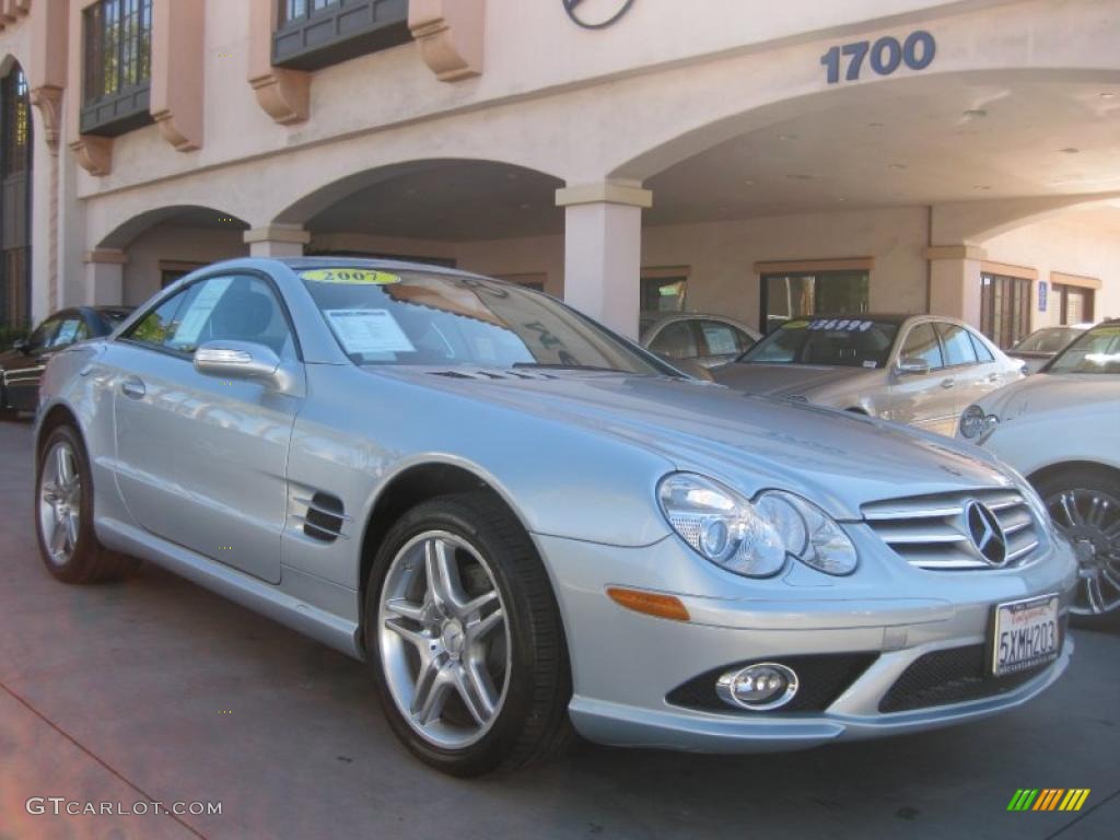 2007 SL 550 Roadster - Diamond Silver Metallic / Black photo #1