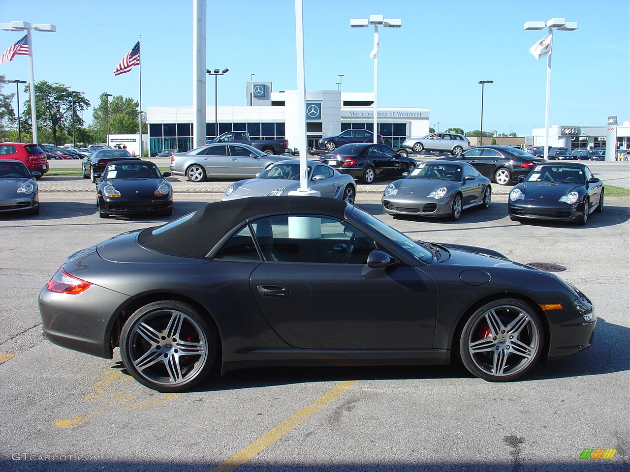 2008 911 Carrera 4S Cabriolet - Slate Grey Metallic / Black/Stone Grey photo #6