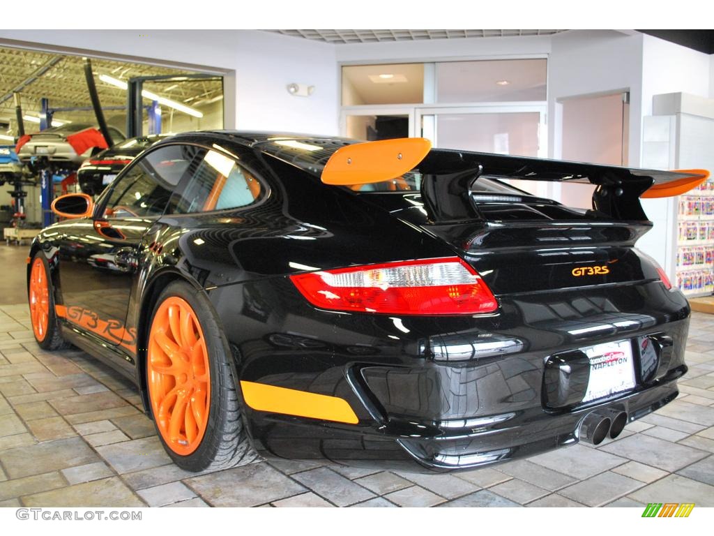 2007 911 GT3 RS - Black/Orange / Black photo #3