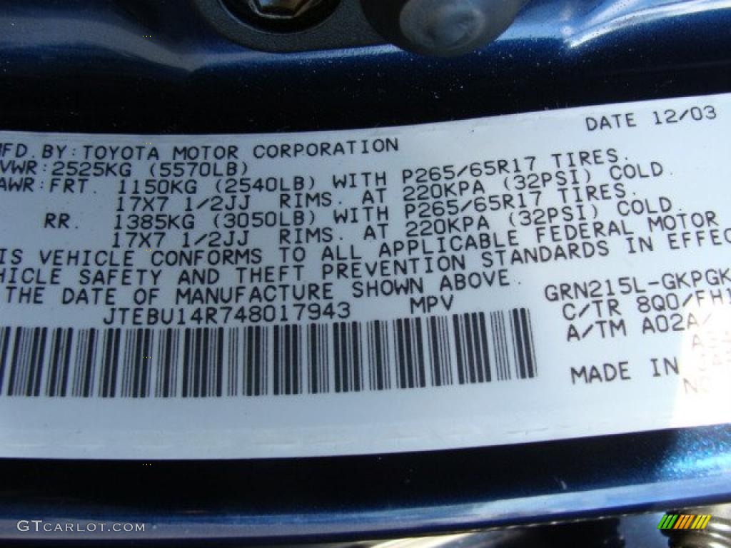 2004 4Runner Sport Edition 4x4 - Stratosphere Mica / Dark Charcoal photo #15