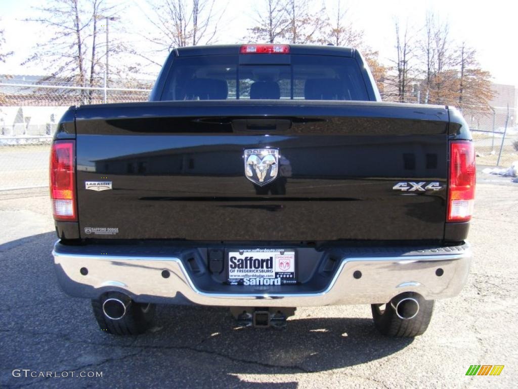 2009 Ram 1500 Laramie Crew Cab 4x4 - Brilliant Black Crystal Pearl / Dark Slate Gray photo #6