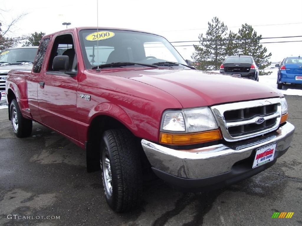 2000 Ranger XLT SuperCab - Toreador Red Metallic / Medium Graphite photo #7