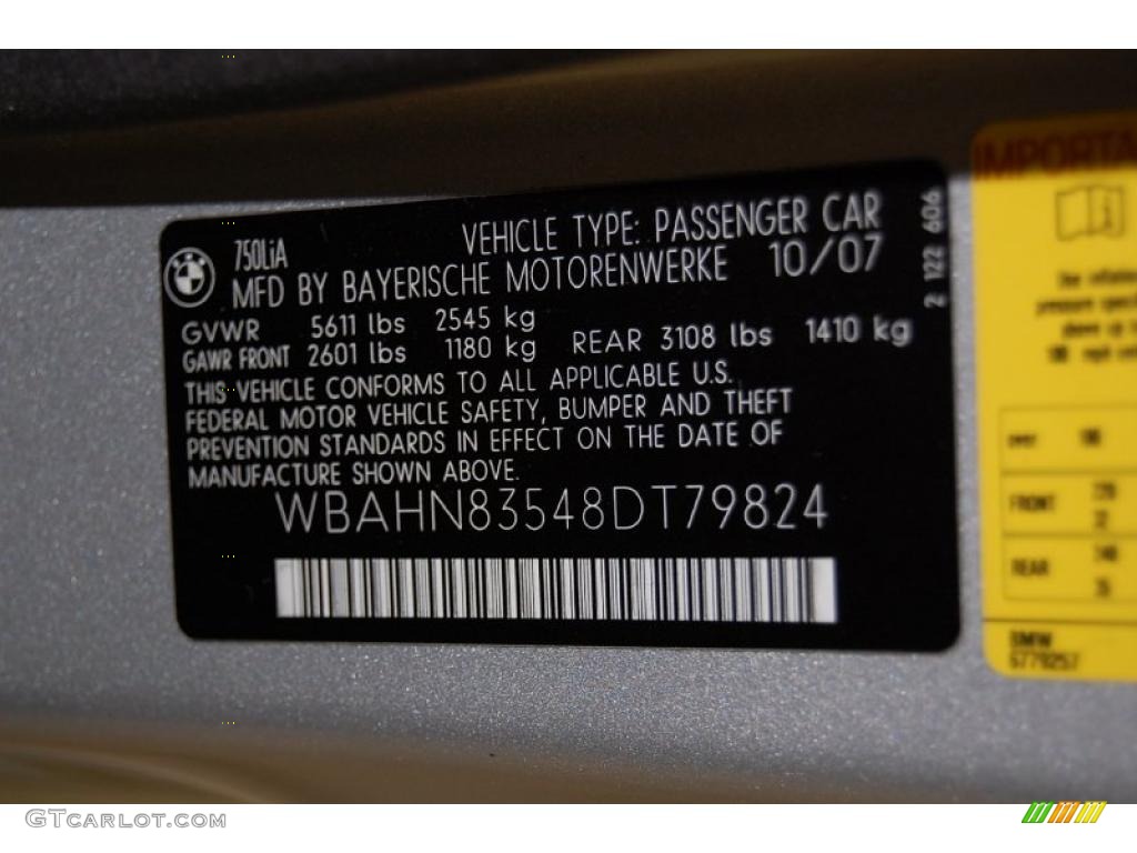 2008 7 Series 750Li Sedan - Titanium Silver Metallic / Black photo #15